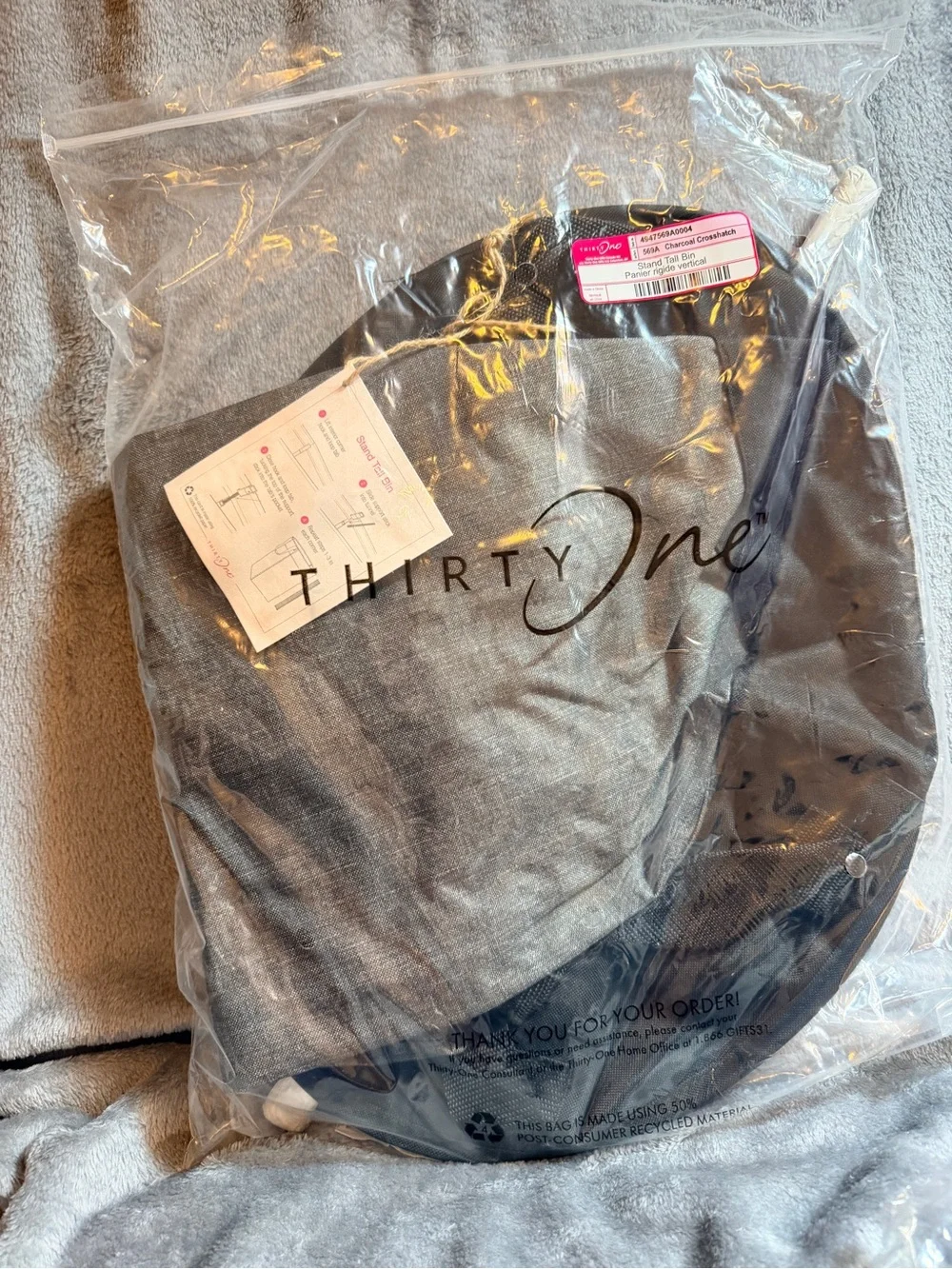 thirty-one Gray and Black Foldable Laundry Tote